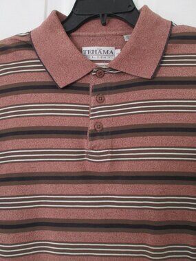 TEHAMA Mens S/S "The Golf Resort at Indian Wells" (CA) Cotton Polo Shirt - Large